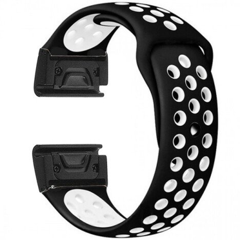Curea ceas Smartwatch Garmin Fenix 7X / 6X / 5X Plus / 5X / 3 HR / 3, 26 mm iUni Silicon Sport Negru